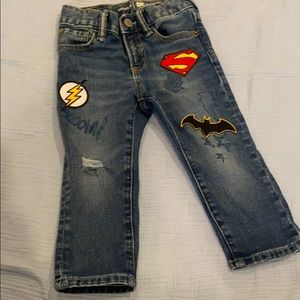 Gap jeans boys 18-24 months Batman Superman patch